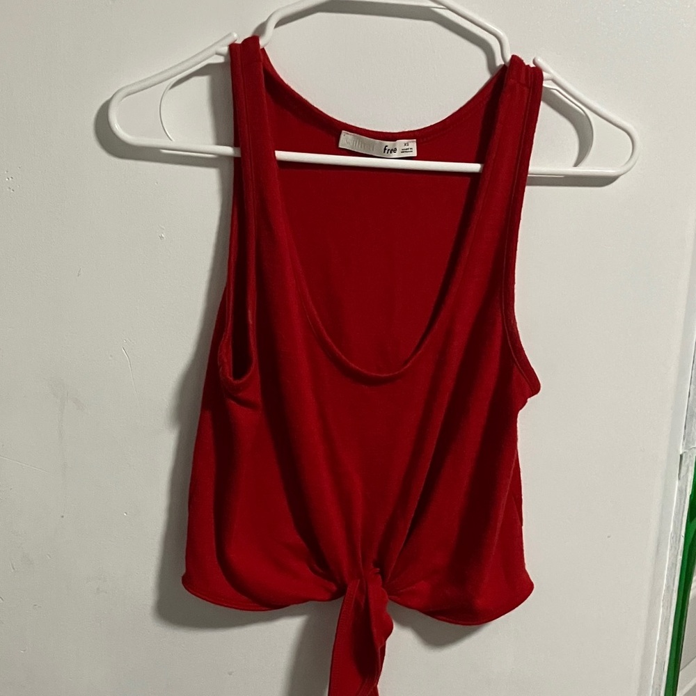 Free People Scarlet Tie-Front Tank Top